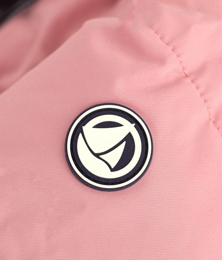 Baby-Winterjacke aus einfarbigem Polyester rosa