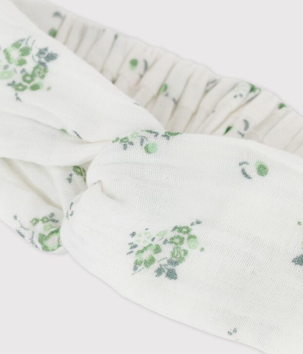 Baby-Haarband aus Windelstoff aus Bio-Baumwolle weiss/vielfarbig