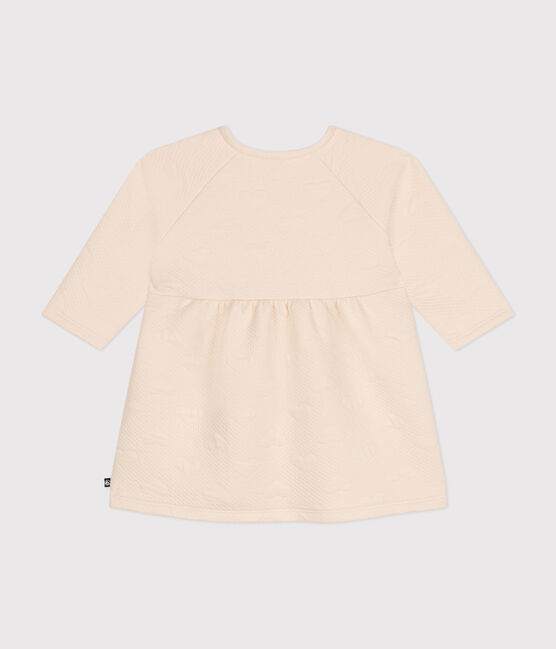 Langärmeliges Baby-Kleid aus gestepptem Doppeljersey naturfarben AVALANCHE