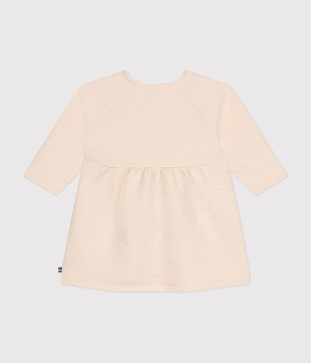 Lang&auml;rmeliges Baby-Kleid aus gestepptem Doppeljersey naturfarben