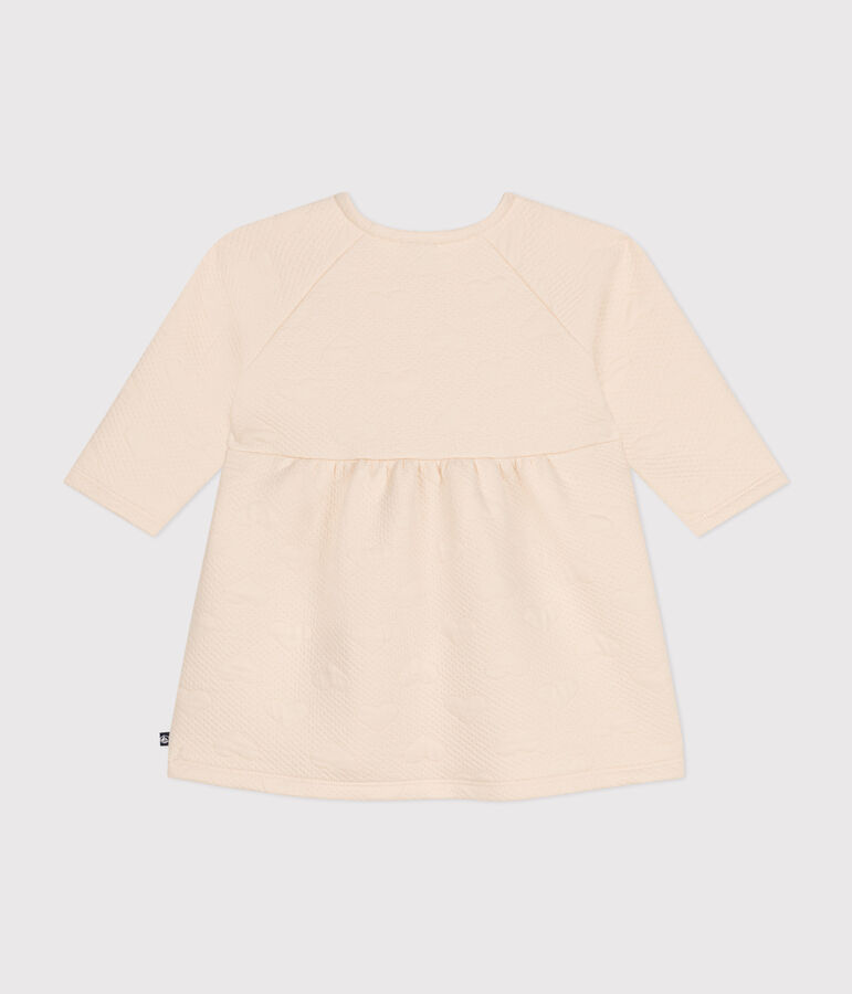 Lang&auml;rmeliges Baby-Kleid aus gestepptem Doppeljersey naturfarben