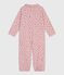 Baby Kombi-Overall mit Kragen aus bedruckter Baumwolle rosa JOLI/weiss MULTICO