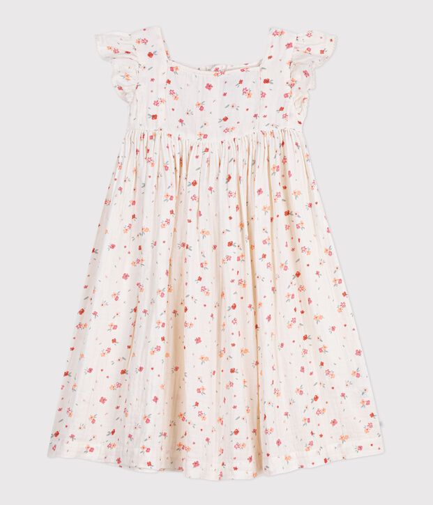 Robe sans manches enfant en coton imprim&eacute; weiss/vielfarbig