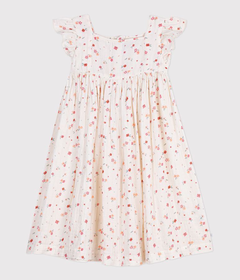 Robe sans manches enfant en coton imprim&eacute; weiss/vielfarbig