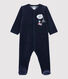 Baby-Strampler aus Velours in Marineblau