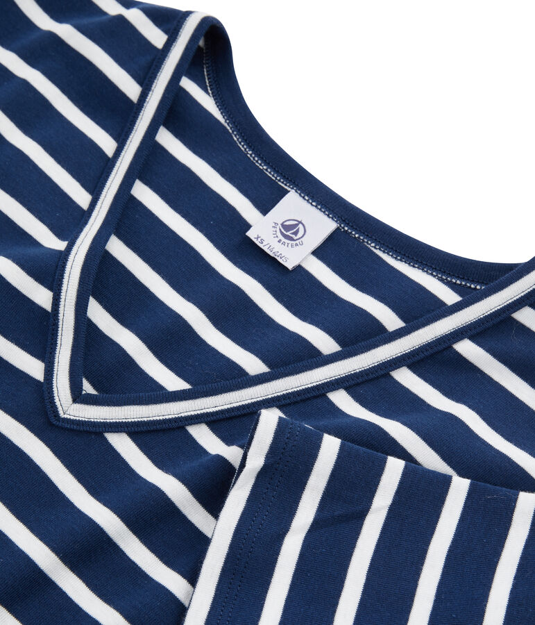 Ikonisches Damen-T-Shirt blau/weiss