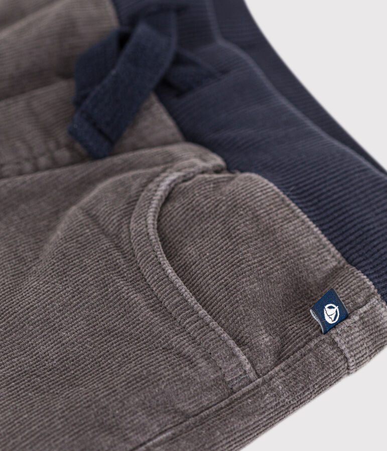 Gerade geschnittene Kinderhose aus Feindcord grau BONGRIS