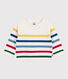 Baby-Pullover aus Wolle und Baumwolle mit bunten Streifen