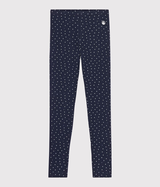 Kinder-Leggings aus Jersey mit Lycra für Mädchen blau SMOKING/weiss MULTICO