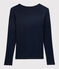Damen-T-Shirt L’ICONIQUE aus Baumwolle mit Mäusezähnchen blau SMOKING