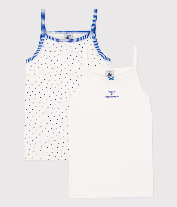 2er-Set Spaghetti-Tops aus Baumwolle f&uuml;r M&auml;dchen vielfarbig