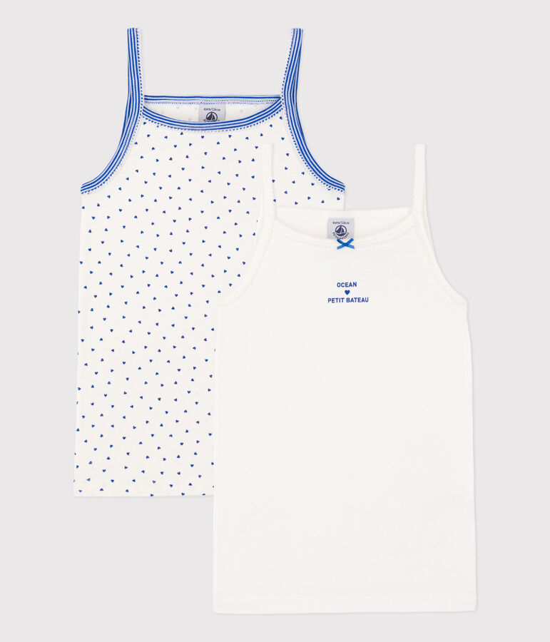 2er-Set Spaghetti-Tops aus Baumwolle f&uuml;r M&auml;dchen vielfarbig