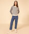 Damenpullover aus Baumwolle mit Streifen weiss AVALANCHE/blau SMOKING