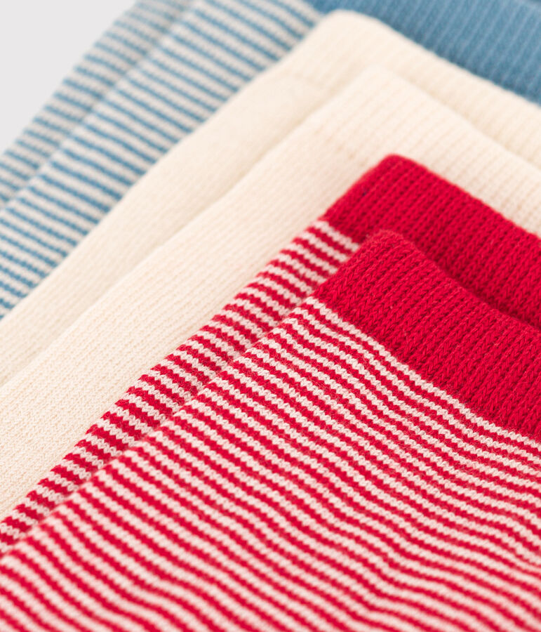 3er-Set gestreifte Kindersocken aus Baumwolle vielfarbig