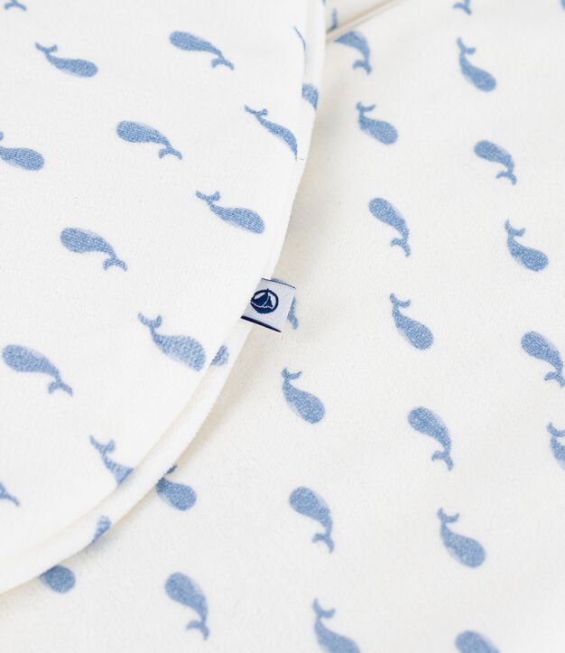 Baby-Schlafsack aus Nicki mit Walmotiv TOG-Wert 3 blau/blau
