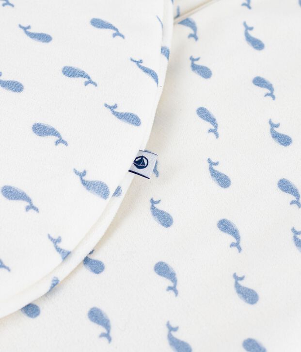 Baby-Schlafsack aus Nicki mit Walmotiv TOG-Wert 3 blau/blau
