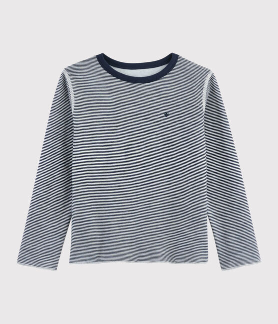 Wendbares Kinder-T-Shirt für Jungen blau SMOKING/weiss MARSHMALLOW