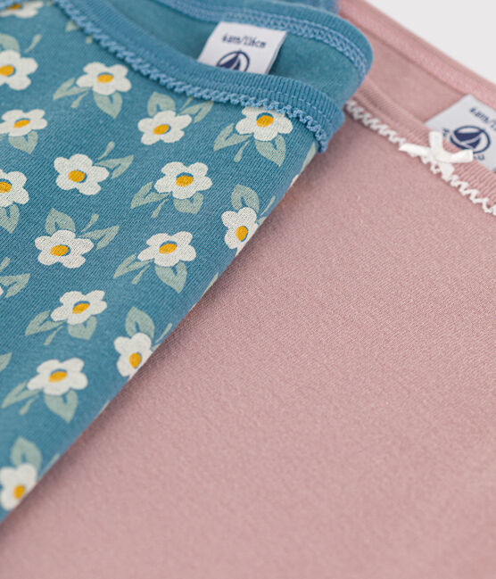 2er-Set Spaghetti-Tops aus Baumwolle mit Blumenmotiv für Mädchen variante 1