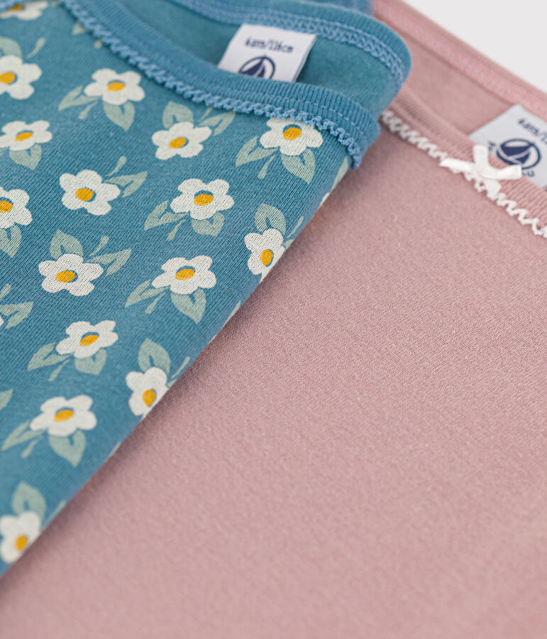 2er-Set Spaghetti-Tops aus Baumwolle mit Blumenmotiv f&uuml;r M&auml;dchen vielfarbig