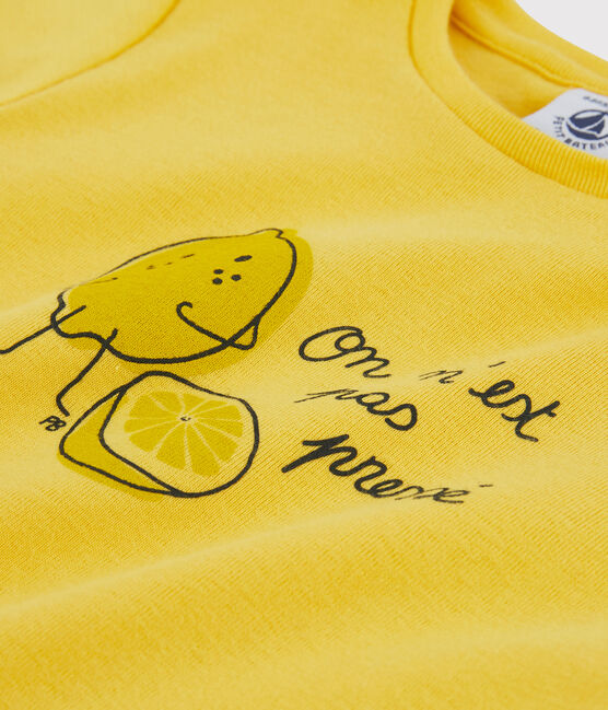 Kurzärmeliges T-Shirt aus Baumwolle für Mädchen gelb ORGE