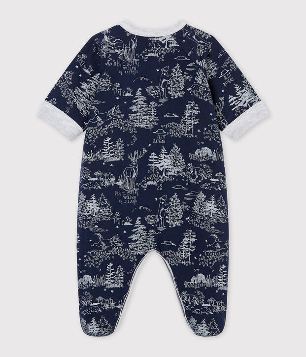 Baby Jungen Strampler blau/weiss