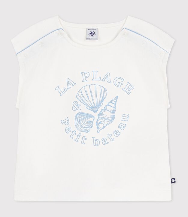 Kurz&auml;rmeliges Kinder T-Shirt aus Baumwolle weiss