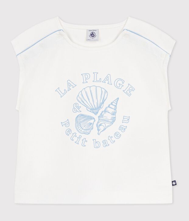 Kurz&auml;rmeliges Kinder T-Shirt aus Baumwolle weiss