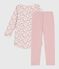 Kinder-Nachthemd und Leggings aus Nicki mit Blumenmotiv rosa JOLI/weiss MULTICO