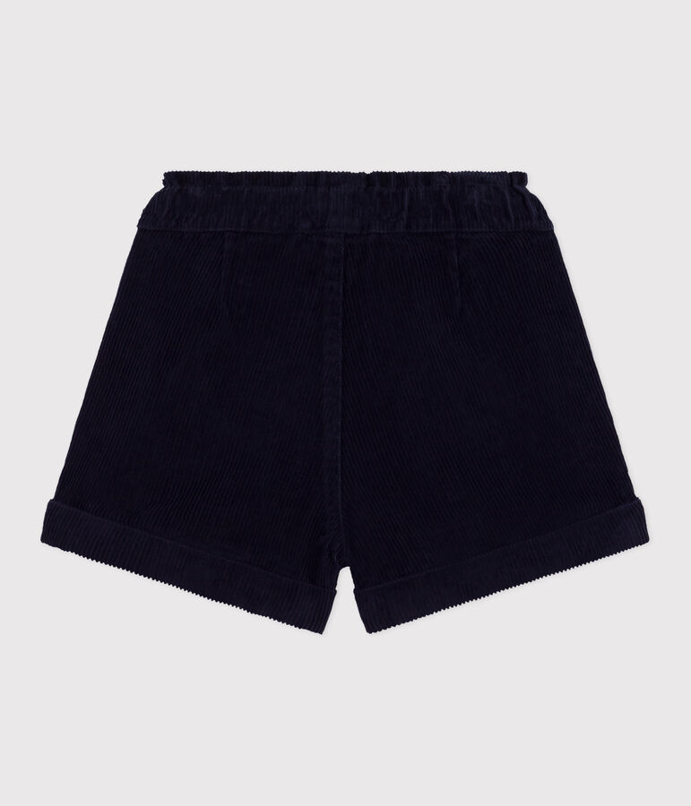 Kinder-Shorts aus einfarbigem Fein-Cord blau