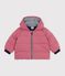 Baby-Winterjacke aus einfarbigem Polyester rosa