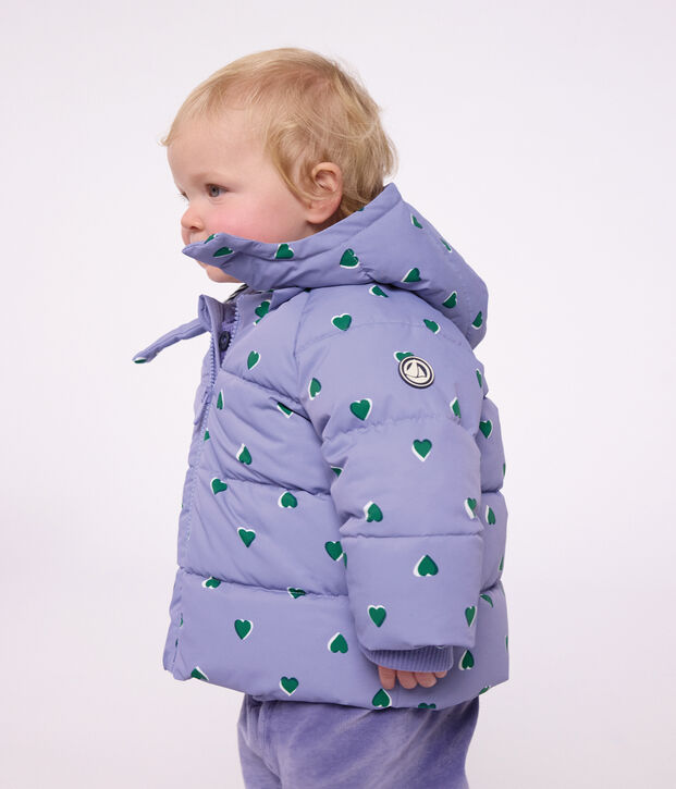 Baby-Winterjacke aus Polyester mit Tiermotiv violett/vielfarbig