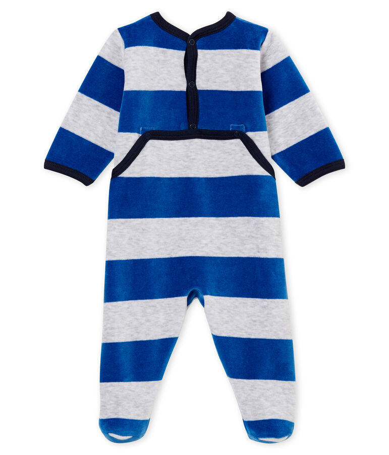 Baby Jungen Strampler blau/grau