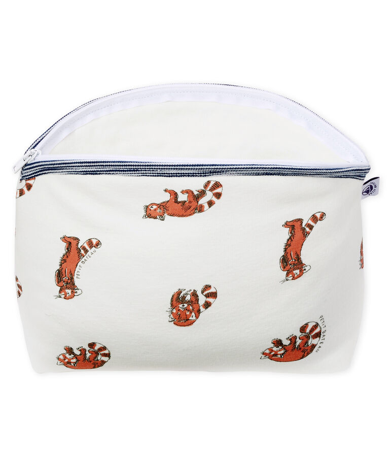 T&auml;schchen aus Rippstrick weiss/rot/vielfarbig