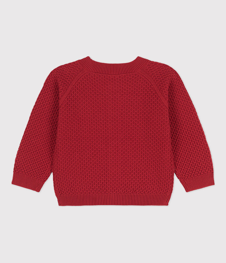 Baby-Cardigan aus Baumwollstrick rot