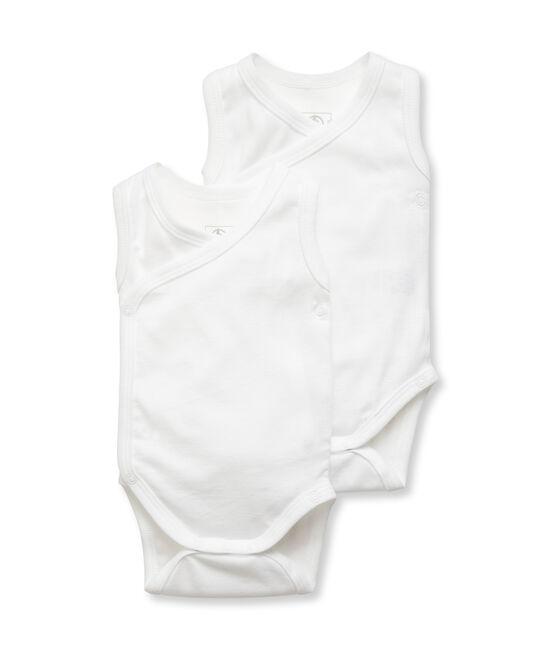 Duo ärmellose Neugeborenen-Baby-Bodys Unisex lot .