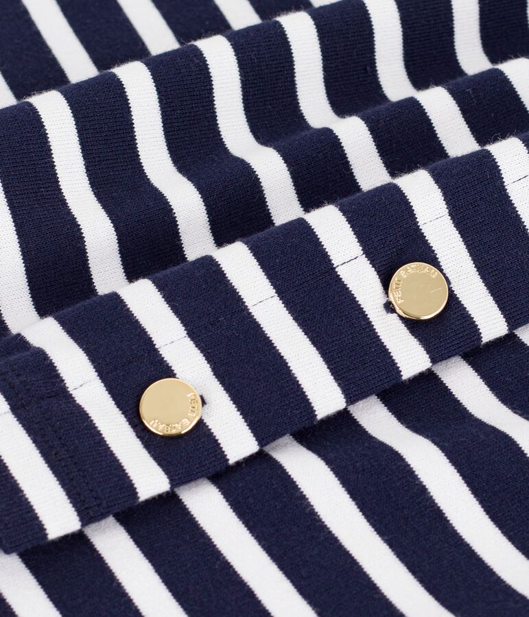 Damen-Shirt Marini&egrave;re aus Baumwolle mit Streifen blau SMOKING/weiss MARSHMALLOW