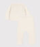 Baby-Set aus Woll- und Baumwoll-Strick weiss MARSHMALLOW