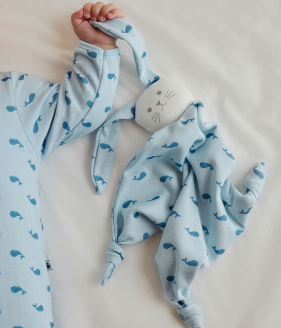 Baby-Kuscheltier aus bedruckter Baumwolle blau TOUDOU/ ALASKA