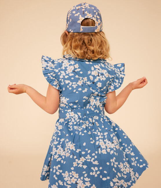 Schirmmütze aus Popeline mit Blumenmuster Kinder/Mädchen blau BEACH/ MULTICO