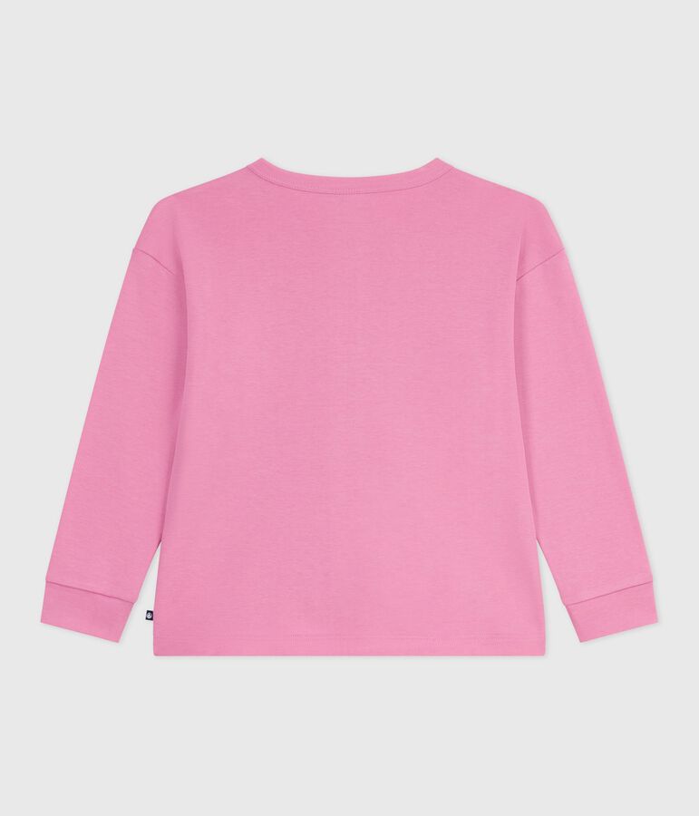 Lang&auml;rmeliges Kinder-T-Shirt aus bedruckter Baumwolle rosa