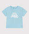 Kurzärmeliges Baby-T-Shirt aus einfarbiger Baumwolle blau AQUATIC
