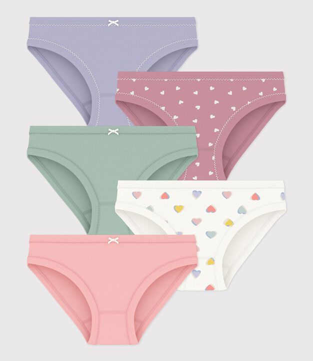 Set Kinder-Slips aus Baumwolle mit Herzmotiv vielfarbig