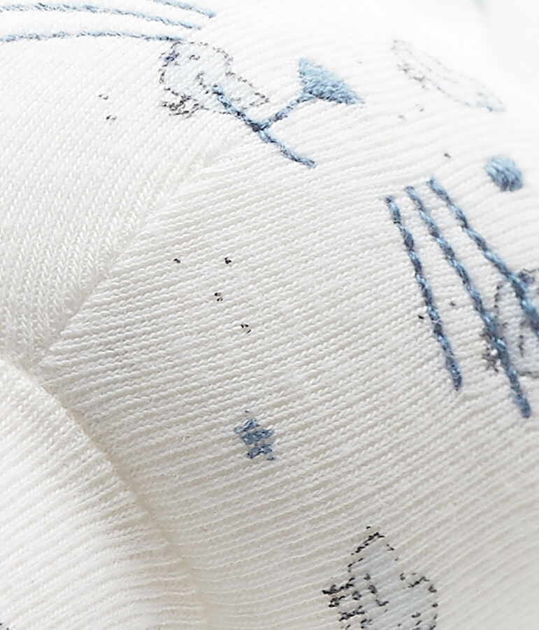 Doudou lapin b&eacute;b&eacute; mixte imprim&eacute; weiss LAIT/weiss MULTICO