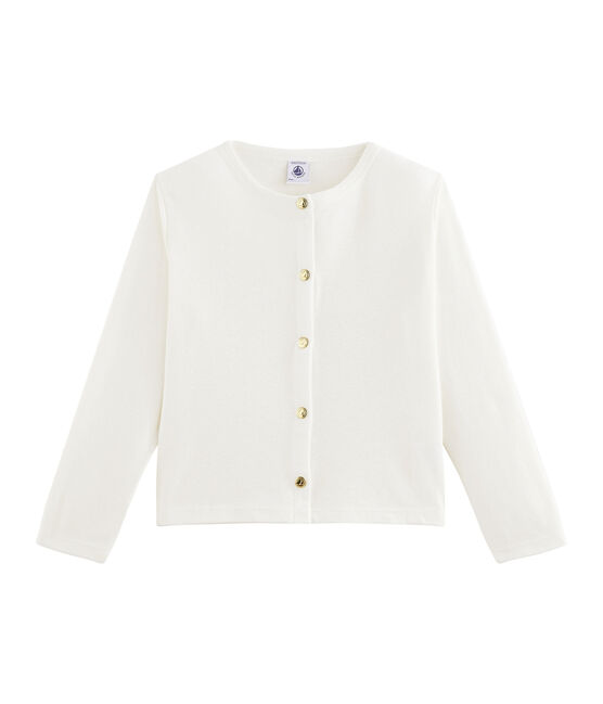 Kinder-Cardigan für Mädchen weiss MARSHMALLOW