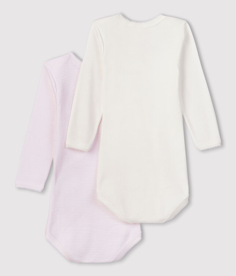 2er-Set lang&auml;rmelige Baby-Bodys aus Bio-Baumwolle mit Ringelstreifen vielfarbig