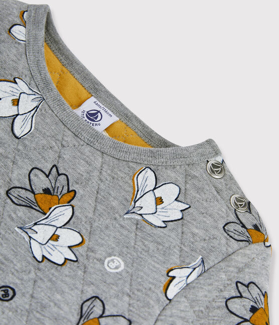 Langärmeliges Kinderkleid für Mädchen grau SUBWAY/weiss MULTICO