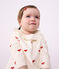 Baby-Bluse aus Feincord mit gesticktem Schleifenmuster naturfarben/rot