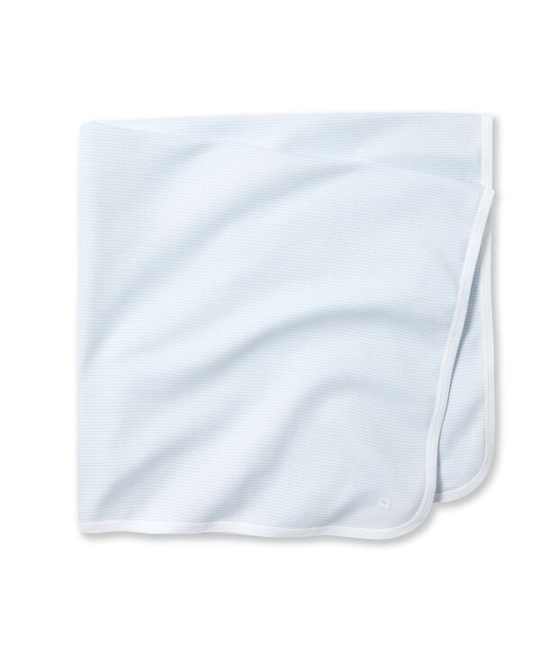 Ringel-gestreiftes Baby Betttuch blau/weiss