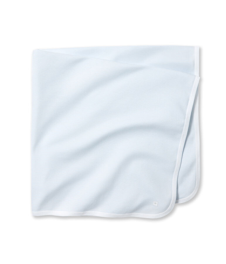 Ringel-gestreiftes Baby Betttuch blau/weiss