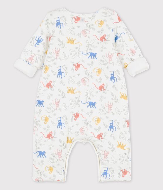 Langer Baby-Overall aus Bio-Doppeljersey mit print weiss MARSHMALLOW/weiss MULTICO